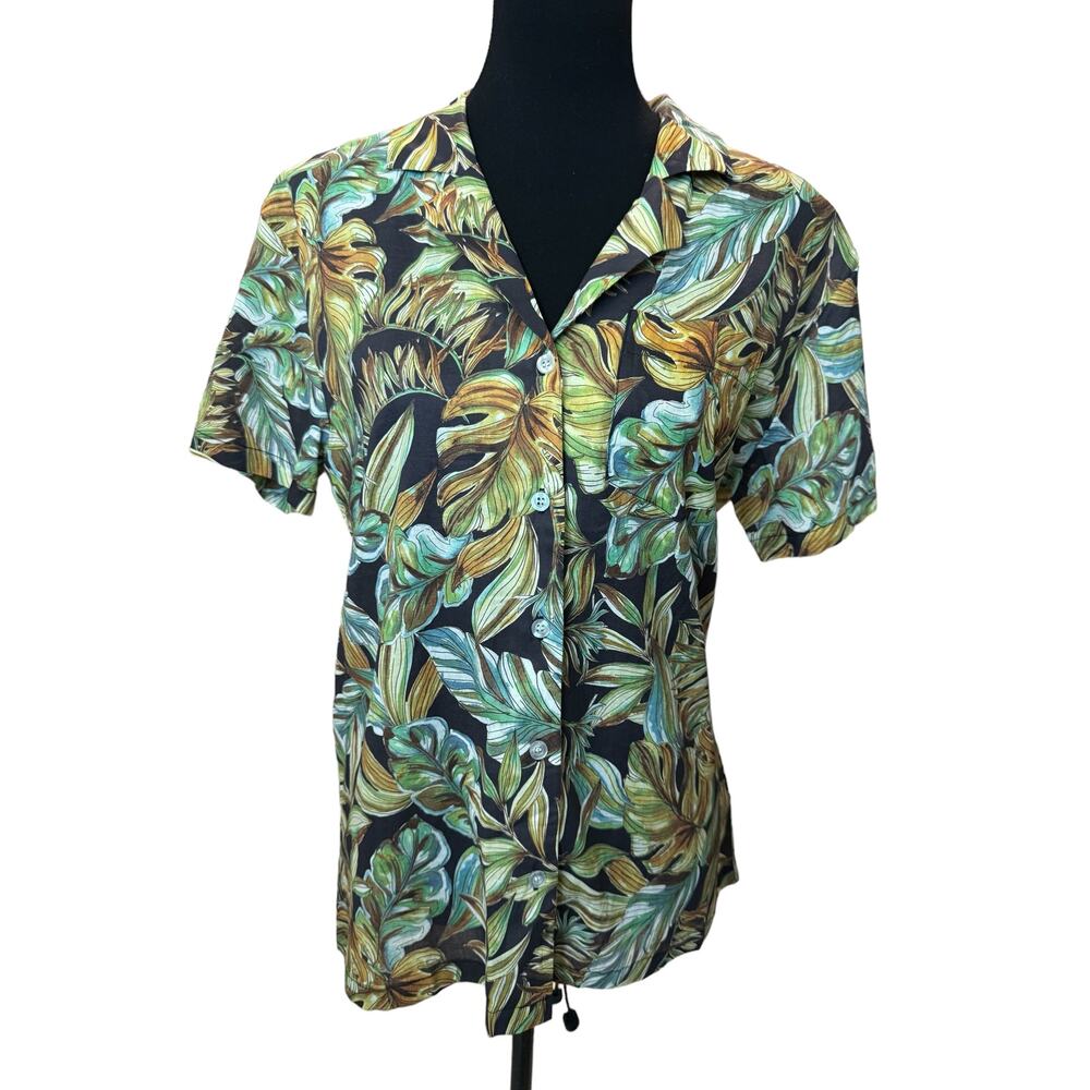 New ~ CHARLIE HOLIDAY ~ Tropical Palm Indie Shirt Size XS Oversized - Picture 4 of 10